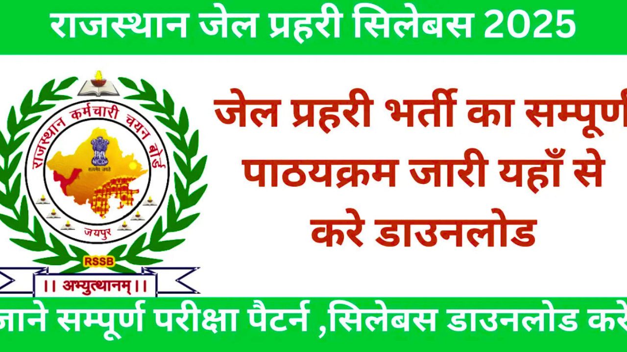 Rajasthan Jail Prahari Syllabus 2025 in Hindi